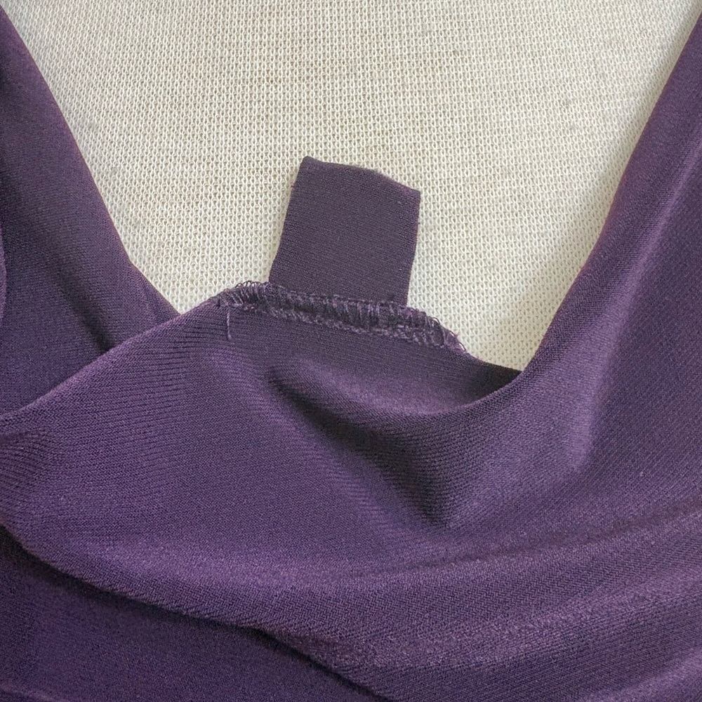 LAUREN Ralph Lauren Deep Purple Cowl Neckline Jersey Sheath Dress | Size 6 - Picture 7 of 11